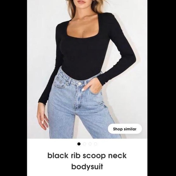 Missguided Ribbed Scoop Neck Bodysuit - Picture 2 of 2
